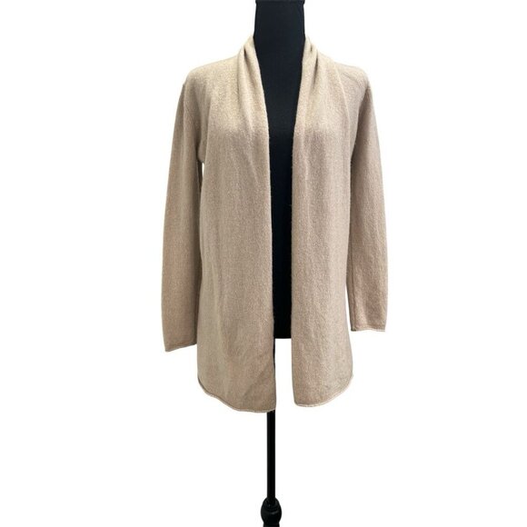 Beryll Sweaters - Beryll | O/S | 100% Cashmere Super Soft Beige Open Front Cardigan Sweater